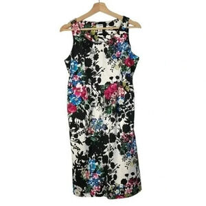 Motherhood Maternity Black Splatter Floral Knee Length Sheath Dress M